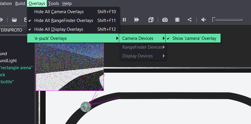 Camera overlays menu